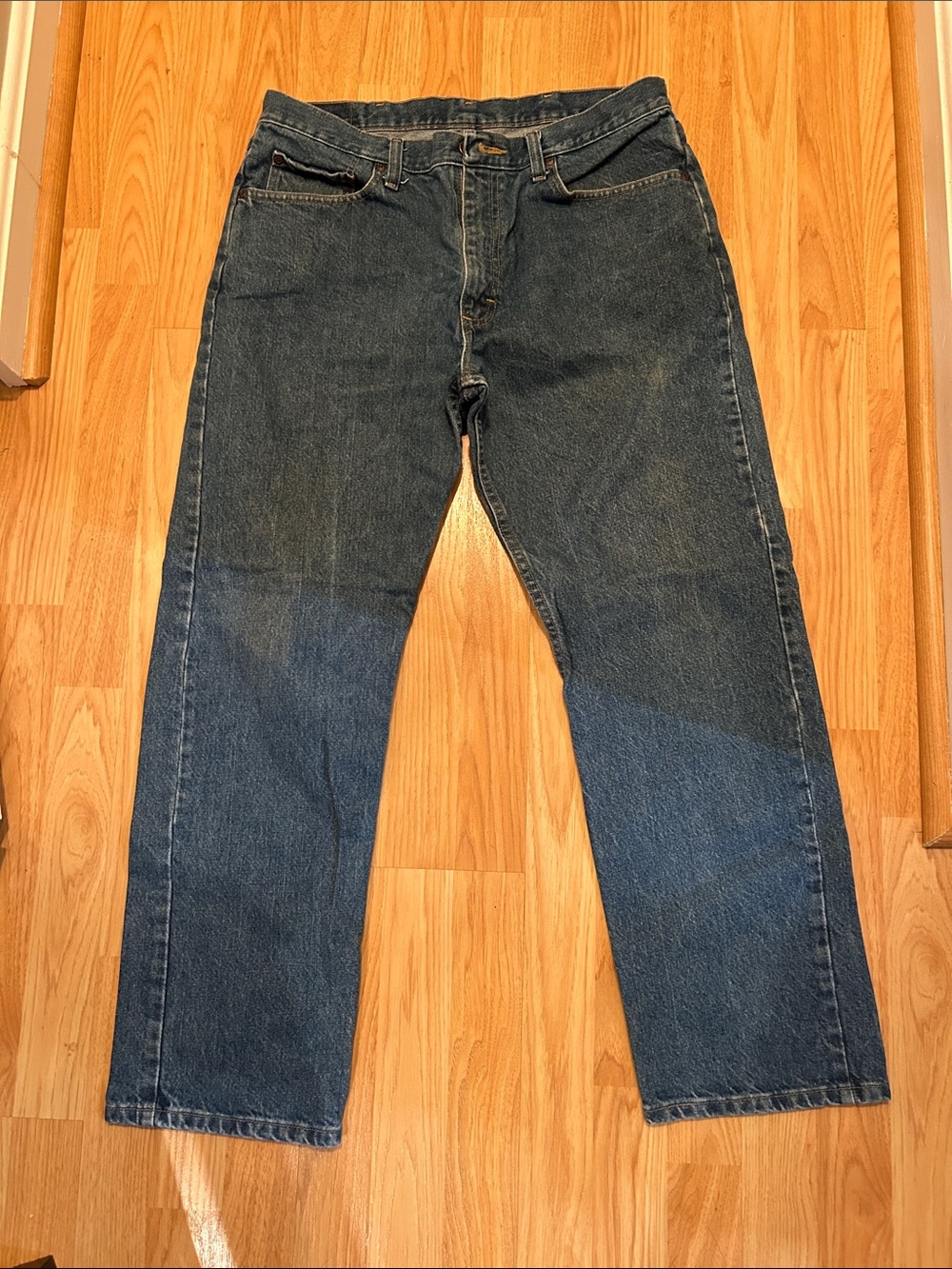 Wrangler Men's Dark Blue Straight Jeans